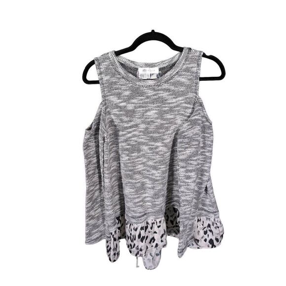 Fever Sleeveless Top with Ruffled Animal Print Bottom Women's Small - Picture 1 of 6